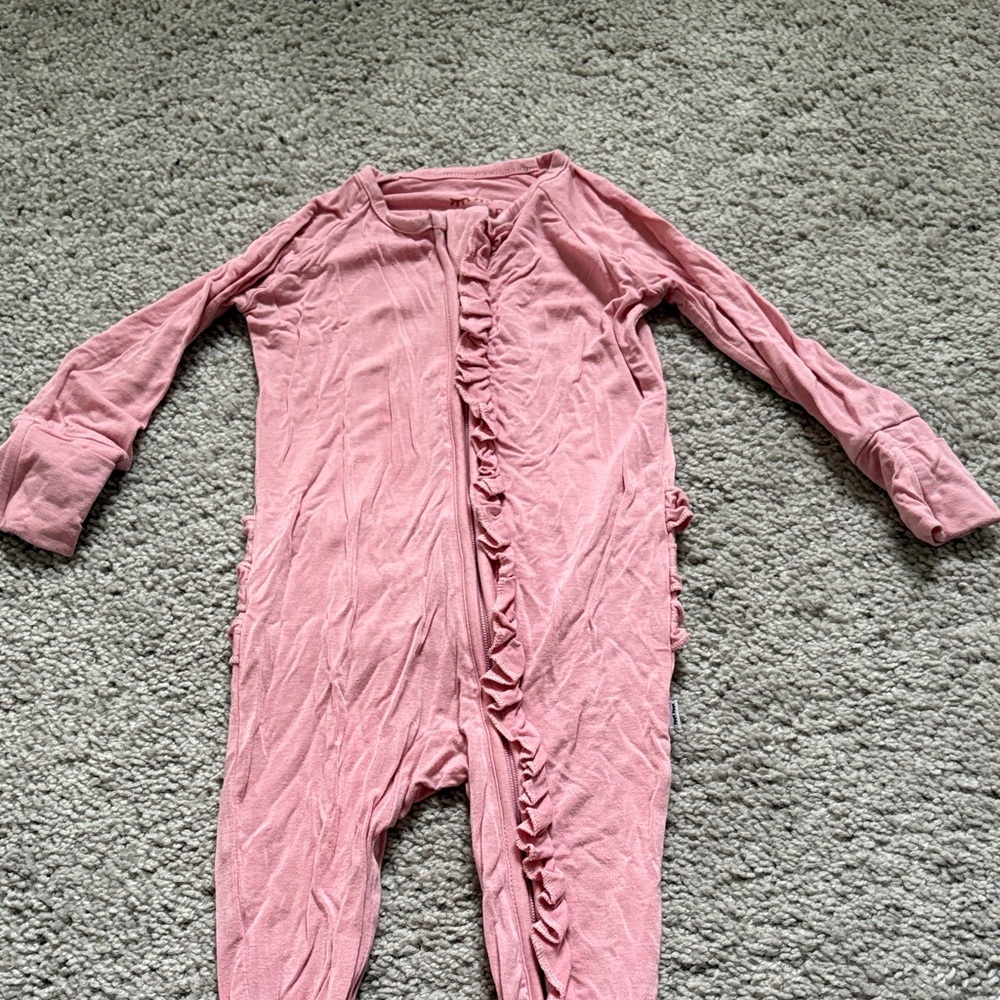 Little Sleepies Pink Ruffles 3-6 month